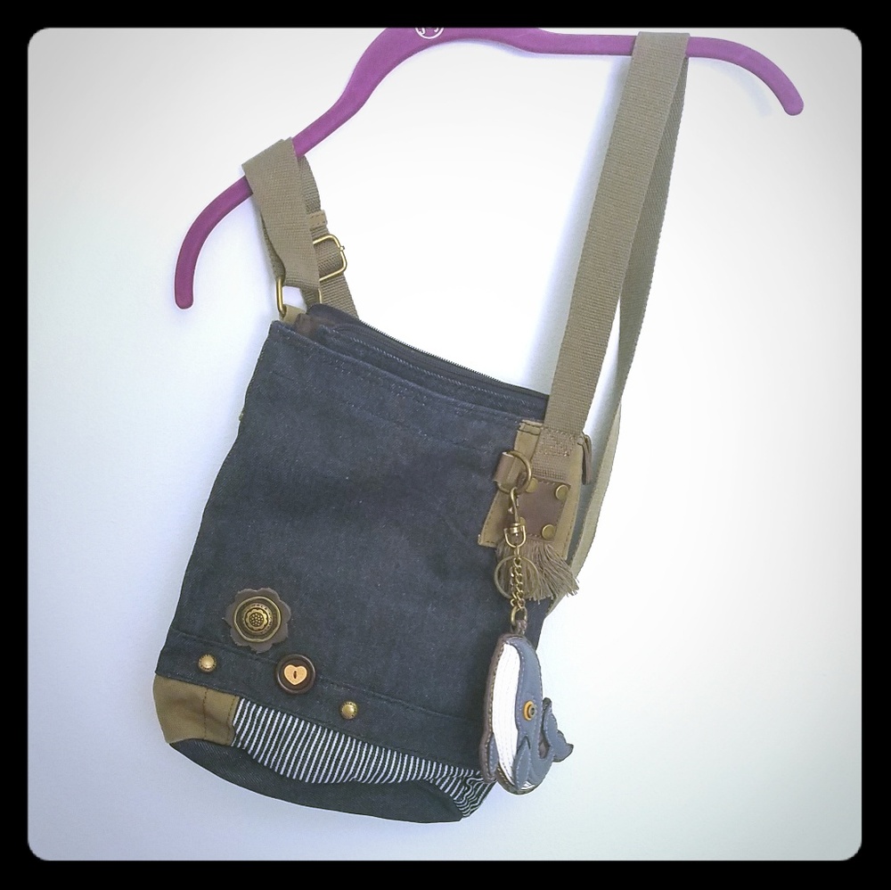 Denim whale purse